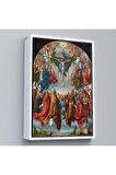 Ahşap Çerçeveli Albrecht Dürer - Üçlü Birliğin Hayranlığı Tablo - Adoration Of The Trinity-8054
