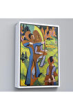 Ahşap Çerçeveli Ernst Ludwig Kirchner - Okçular Tablosu - Archers-8064