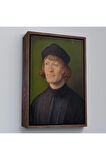 Ahşap Çerçeveli Albrecht Dürer - Bir Din Adamı Portresi Tablo - Bildnis Eines Geistlichen-8081