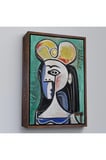 Ahşap Çerçeveli Pablo Picasso - Jaqueline Roque Portre Tablosu-8087