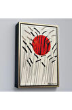 Ahşap Çerçeveli Alexander Calder - Kızıl Güneş Ve Uzun Otlar Tablosu - Cattails With Red Sun-8090