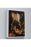 Ahşap Çerçeveli Caravaggio - Aziz Paul'Un Dönüşümü Tablo - The Conversion Of Saint Paul-8104