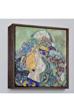 Ahşap Çerçeveli Gustav Klimt Baby Cradle - Bebek Beşiği Tablosu-8313