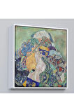 Ahşap Çerçeveli Gustav Klimt Baby Cradle - Bebek Beşiği Tablosu-8313