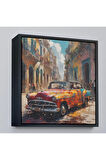 Ahşap Çerçeveli Klasik Eski Araba Tablosu-8331