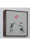 Ahşap Çerçeveli Banksy No Ball Games Tablosu-8352