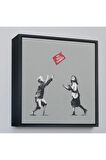 Ahşap Çerçeveli Banksy No Ball Games Tablosu-8352