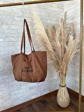 TOTE BAG NAKIŞLI ÇITÇITLI EL VE PLAJ ÇANTASI LAPTOP KİTAP HAVLU SIĞACAK BOYUTTADIR.