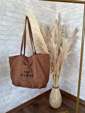TOTE BAG NAKIŞLI ÇITÇITLI EL VE PLAJ ÇANTASI LAPTOP KİTAP HAVLU SIĞACAK BOYUTTADIR.
