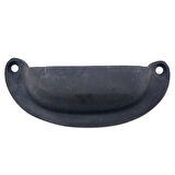 Antika Tarz Dekoratif Pirinç Düz Tas Mobilya Kulbu - 37x87 mm, Oksit