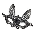 Siyah Renk Dantel Kesim Dantel İşlemeli Balo Parti Maskesi 7 No