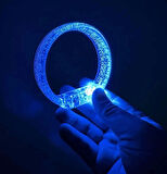 Mavi Led Işıklı Baskı Yapılabilen Pilli Bileklik Bilezik 1,5 cm Genişlik