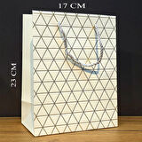 Beyaz Desenli Küçük Boy Hediye Çantası