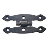 Antika Tarz Dekoratif Pirinç Dar Menteşe - 75x39 Mm, Oksit