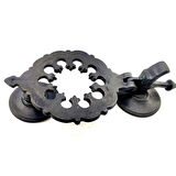 Antika Tarz Dekoratif Pirinç Osmanlı Kapı Tokmağı, Taktak - 265x75mm, Oksit