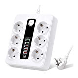 Hp-h04 3000w 10amper 6’lı 2metre Uzatma Kablolu Çoklu Termal Akım Priz