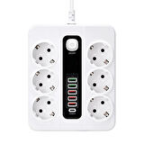 Hp-h04 3000w 10amper 6’lı 2metre Uzatma Kablolu Çoklu Termal Akım Priz