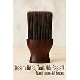 Berber Ense Fırçası Saç Temizleme Fırçası - Berber Temizlik Fırçası Masif Ahşap