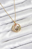 316L Çelik Zincir Gold Renk Zirkon Taşlı Kelebekli Kadın Kolye