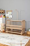 Ahşap Anne yanı 60x120 bebek beşiği Organik(boyasız) Tutku Bebek Beşiği Uyku Setsiz Yataksız