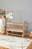 Ahşap Anne yanı 60x120 bebek beşiği Organik(boyasız) Tutku Bebek Beşiği Uyku Setsiz Yataksız