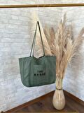 TOTE BAG NAKIŞLI ÇITÇITLI EL VE PLAJ ÇANTASI LAPTOP KİTAP HAVLU SIĞACAK BOYUTTADIR.