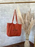 TOTE BAG NAKIŞLI ÇITÇITLI EL VE PLAJ ÇANTASI LAPTOP KİTAP HAVLU SIĞACAK BOYUTTADIR.