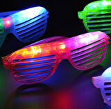 Led Işıklı Renkli Panjur Gözlük 12 Adet