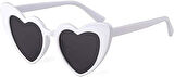 Beyaz Renk Kalp Şekilli Parti Gözlüğü