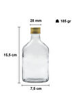 2 Adet Şeffaf Cold Brew Metal Gold Kapaklı Soğuk Kahve Yassı Cam Şişe 200 ml ve Çubuk Buz Kalıbı
