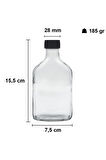 2 Adet Şeffaf Cold Brew Siyah Kapaklı Soğuk Kahve Yassı Cam Şişe 200 ml ve Çubuk Buz Kalıbı
