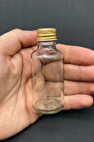 6 Adet Şeffaf Cam Shot Şişesi Sızdırmaz Gold Metal Kapaklı Kolonya Koku Süs Çok Amaçlı Şişe 30ml