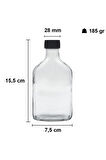 4 Adet Şeffaf Cold Brew Siyah Kapaklı Soğuk Kahve Yassı Cam Şişe 200 ml ve Çubuk Buz Kalıbı