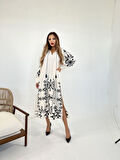 TUA MODA 6267 ELBİSE-EKRU