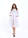TUA MODA 6813 ELBİSE-BEYAZ