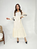 TUA MODA 6533 ELBİSE-BEJ