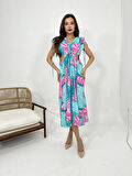TUA MODA 6592 ELBİSE-MAVİ
