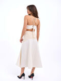 TUA MODA 6229 ELBİSE-BEJ