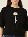 TUA MODA Baskılı T-shirt - Siyah