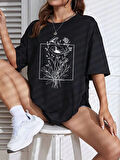 TUA MODA Baskılı T-shirt - Siyah