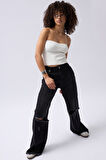 TUA MODA Straplez Dokulu Crop