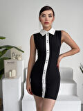 TUA MODA Karina Yaka Detay Elbise