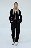 TUA MODA Önden Bağlamalı Takım - Siyah