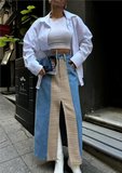TUA MODA KOT ETEK PARÇALI UZUN ÖNDEN YIRTMAÇLI - Bej