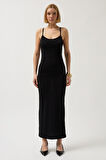 TUA MODA İnce Askılı Maxi Elbise