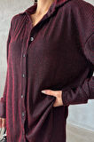 TUA MODA SİMLİ GÖMLEK - PANTOLON TAKIM - Bordo