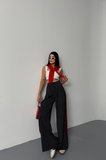 TUA MODA ÇİZGİLİ YANLAR ŞERİT DETAYLI PANTOLON - Lacivert