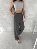 TUA MODA Ayrobin Oversize Pantalon - Füme
