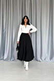 TUA MODA Siyah Uzun Balon Etek