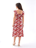 TUA MODA 5370 ELBİSE-KIRMIZI